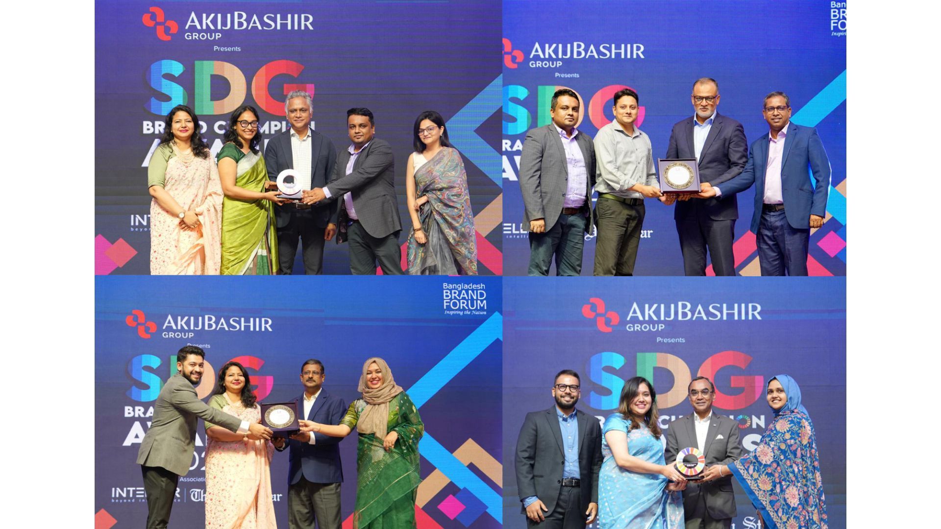 Collage of award receiving moments from the SDG Brand Champion Awards 2024 Ceremony