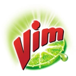 Vim logo with red text over a lime slice and a green splash on a white background