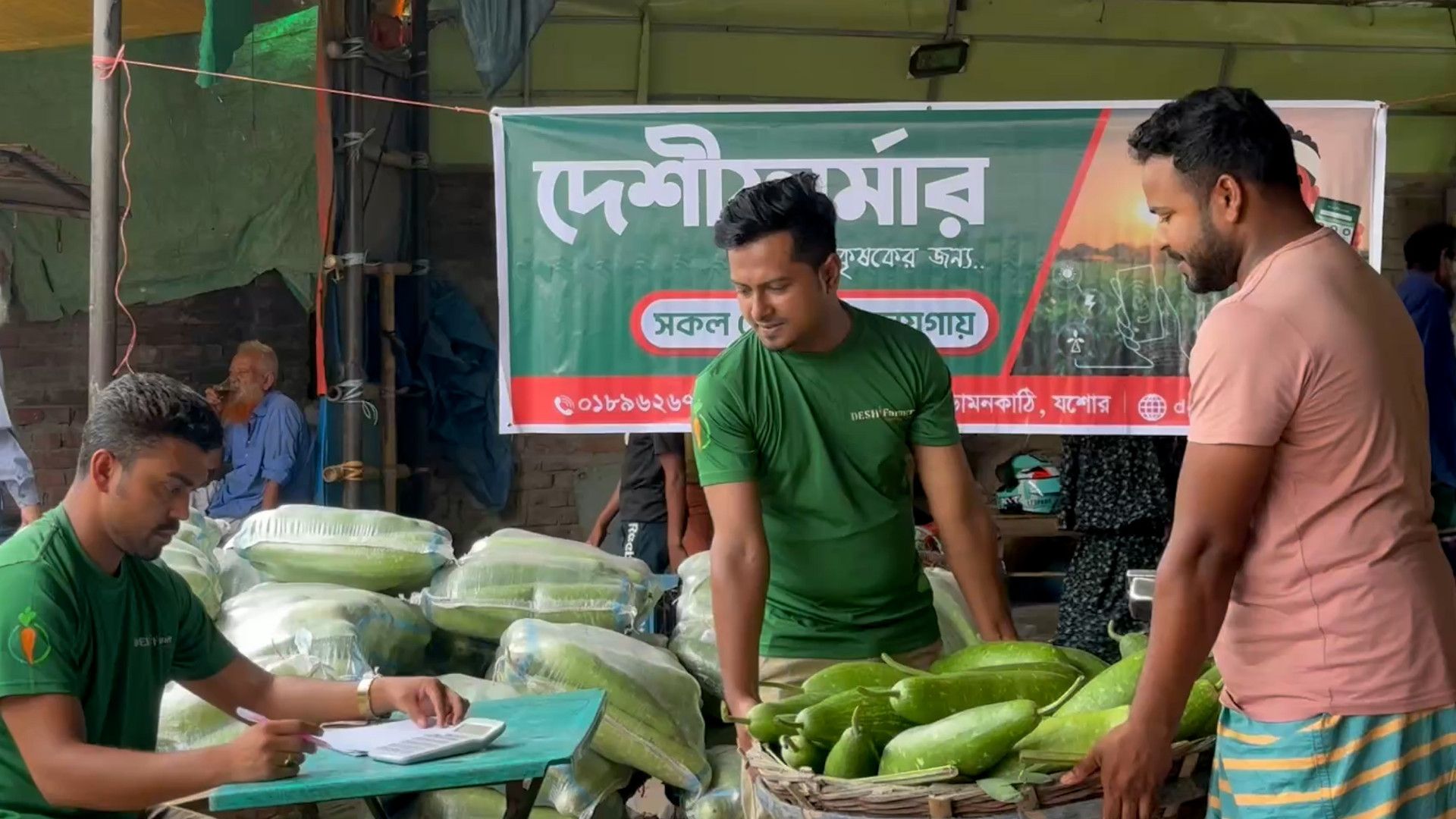 DeshiFarmer team buying vegetables from local farmers.