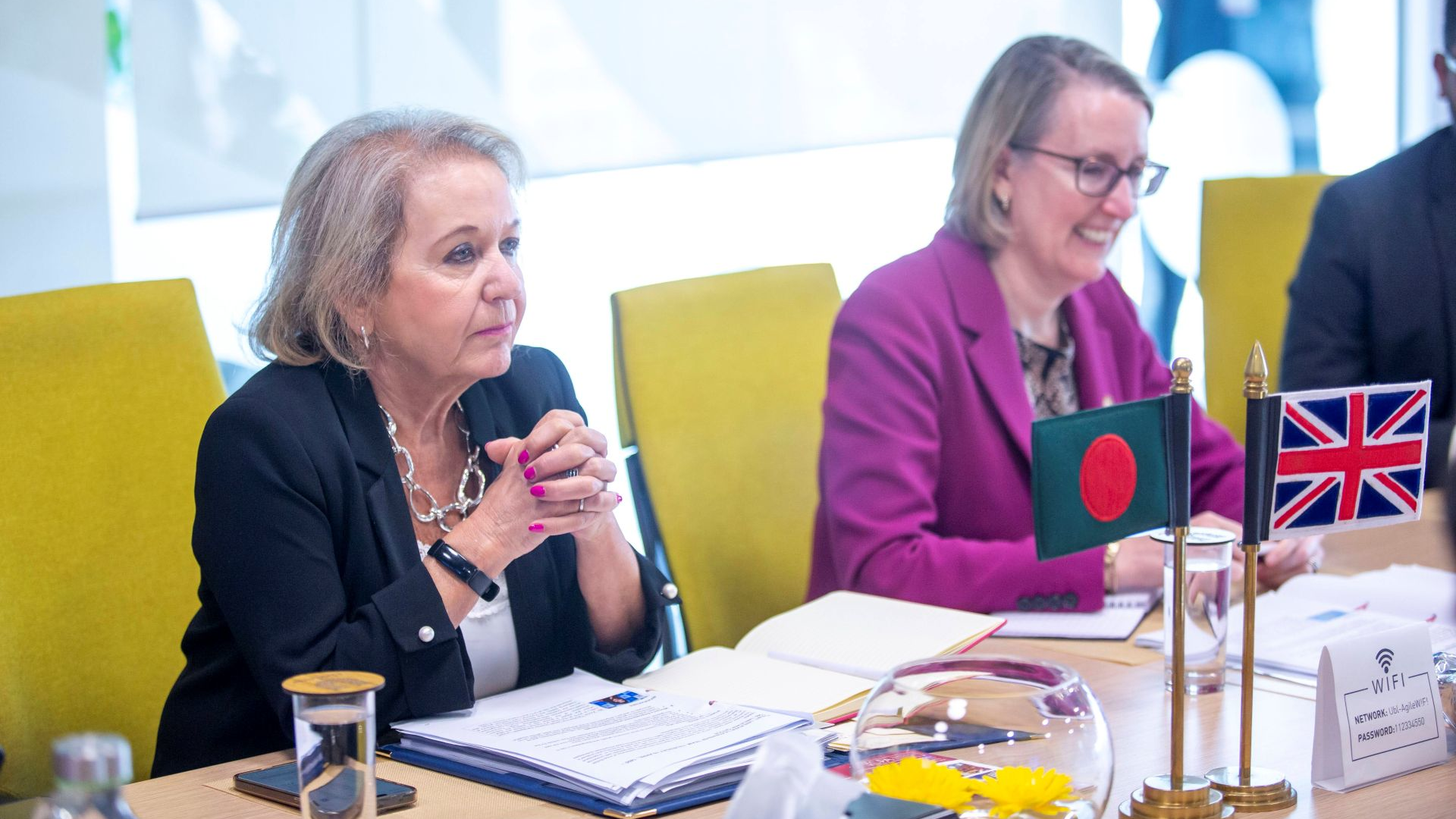 Baroness Winterton and H.E Sarah Cooke engaging in discussion.